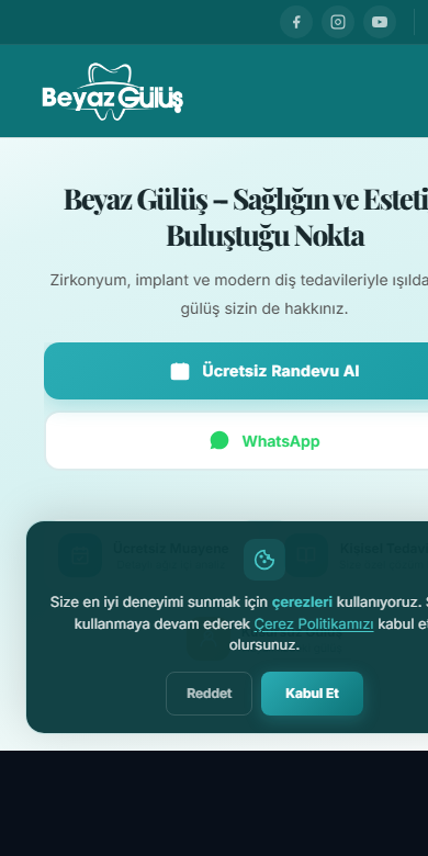 Beyaz Gülüş mobil görünüm