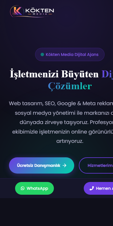 Köktenmedia mobil görünüm