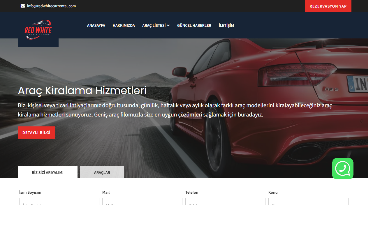 Redwhite Rentecar masaüstü ekran görüntüsü