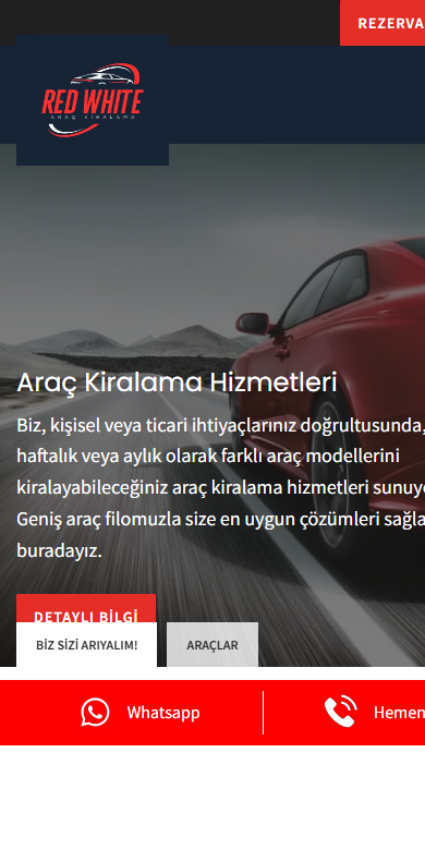 Redwhite Rentecar mobil görünüm